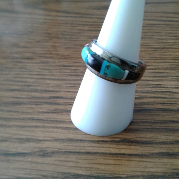 Vintage Navajo Native American Begay Multistone Ring Size 8 - Picture 7 of 12